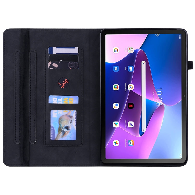 For Lenovo Tab M10 10.1 3rd Gen Skin Feel Solid Color Zipper Leather Tablet Case
