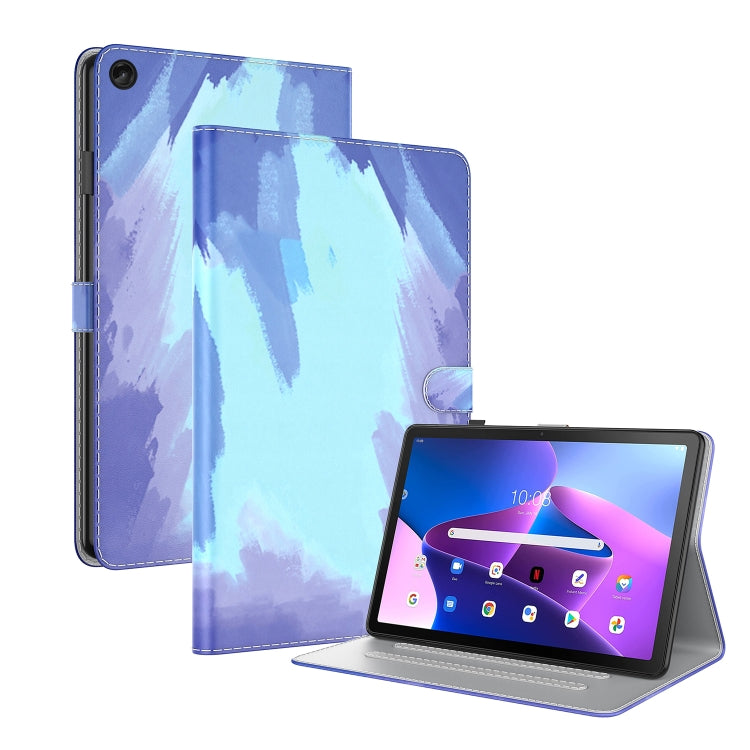 For Lenovo Tab M10 10.1 3rd Gen Watercolor Pattern Skin Feel Magnetic Leather Tablet Case