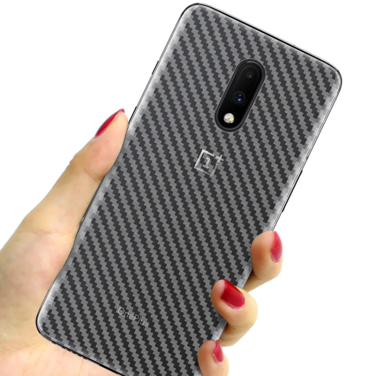 For OnePlus 7 IMAK PVC Carbon Fiber Texture Translucent Feel Back Film(White)