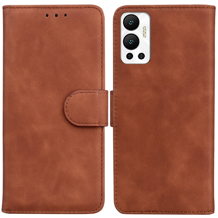 For Infinix Hot 12 Skin Feel Pure Color Flip Leather Phone Case