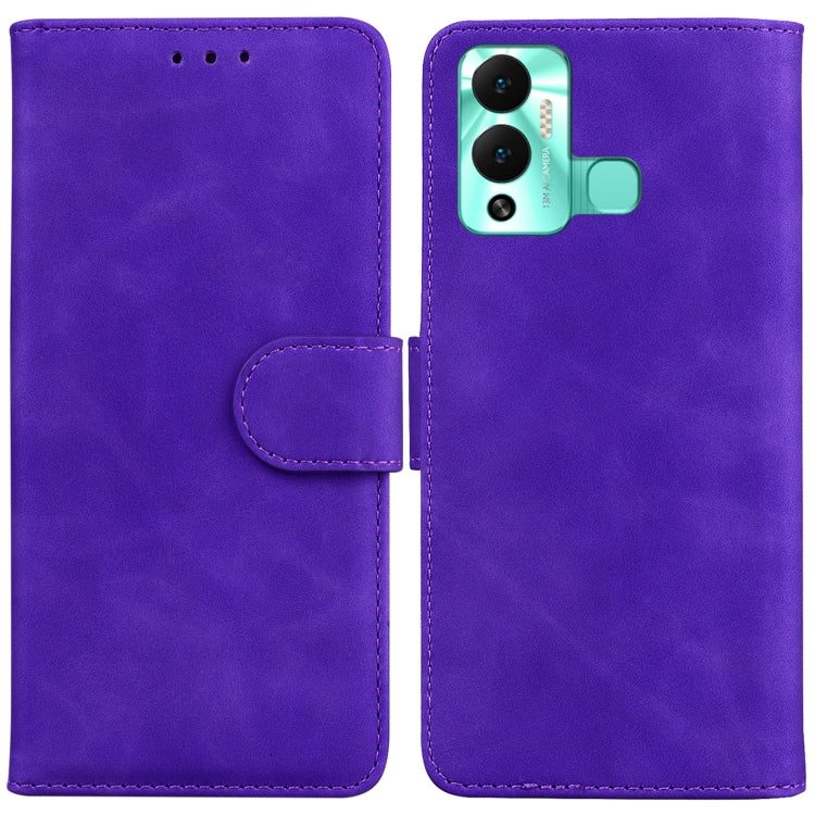 For Infinix Hot 12 Play Skin Feel Pure Color Flip Leather Phone Case