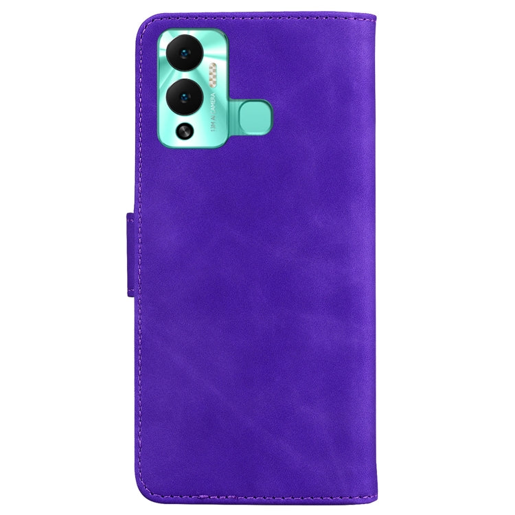 For Infinix Hot 12 Play Skin Feel Pure Color Flip Leather Phone Case