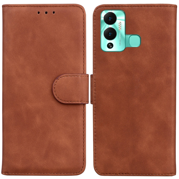 For Infinix Hot 12 Play Skin Feel Pure Color Flip Leather Phone Case