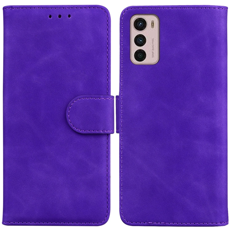 For Motorola Moto G42 Skin Feel Pure Color Flip Leather Phone Case