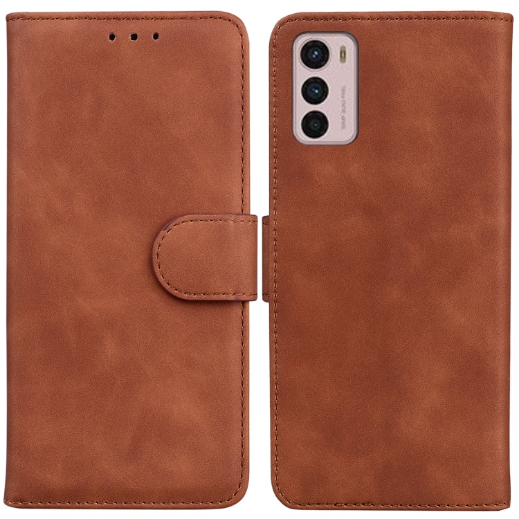 For Motorola Moto G42 Skin Feel Pure Color Flip Leather Phone Case