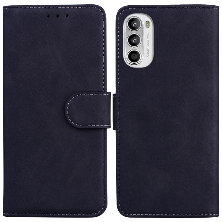 For Motorola Moto G52J Japan Version Skin Feel Pure Color Flip Leather Phone Case