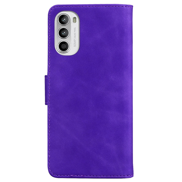For Motorola Moto G52J Japan Version Skin Feel Pure Color Flip Leather Phone Case