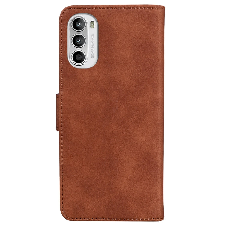 For Motorola Moto G52J Japan Version Skin Feel Pure Color Flip Leather Phone Case