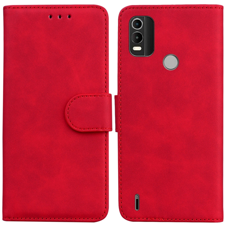 For Nokia C21 Plus Skin Feel Pure Color Flip Leather Phone Case