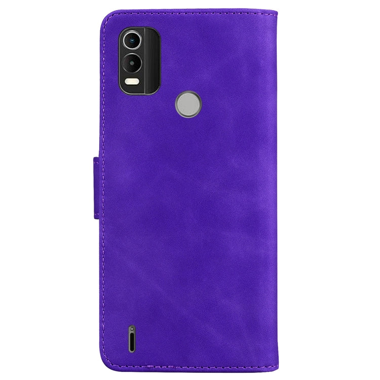 For Nokia C21 Plus Skin Feel Pure Color Flip Leather Phone Case