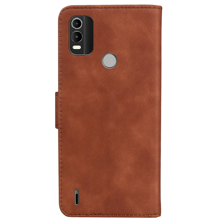 For Nokia C21 Plus Skin Feel Pure Color Flip Leather Phone Case