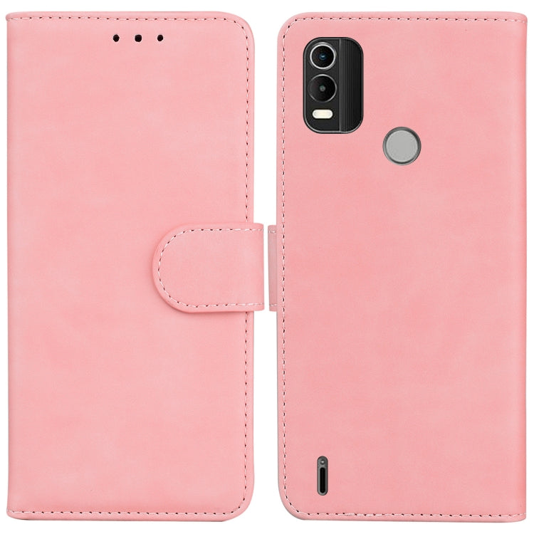 For Nokia C21 Plus Skin Feel Pure Color Flip Leather Phone Case