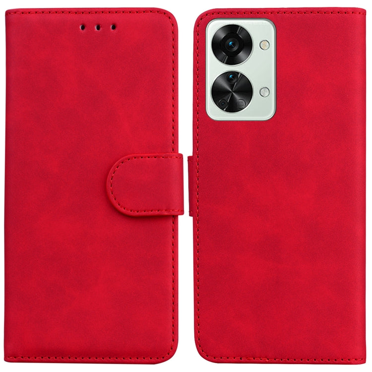 For OnePlus Nord 2T Skin Feel Pure Color Flip Leather Phone Case