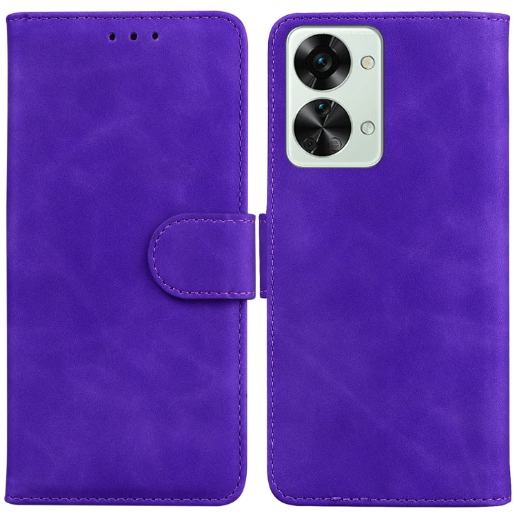 For OnePlus Nord 2T Skin Feel Pure Color Flip Leather Phone Case