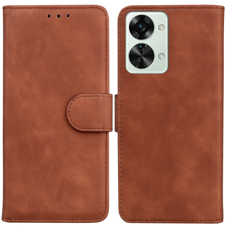 For OnePlus Nord 2T Skin Feel Pure Color Flip Leather Phone Case