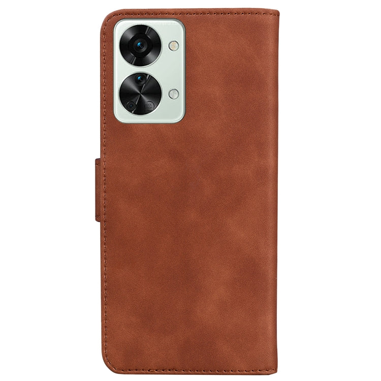 For OnePlus Nord 2T Skin Feel Pure Color Flip Leather Phone Case