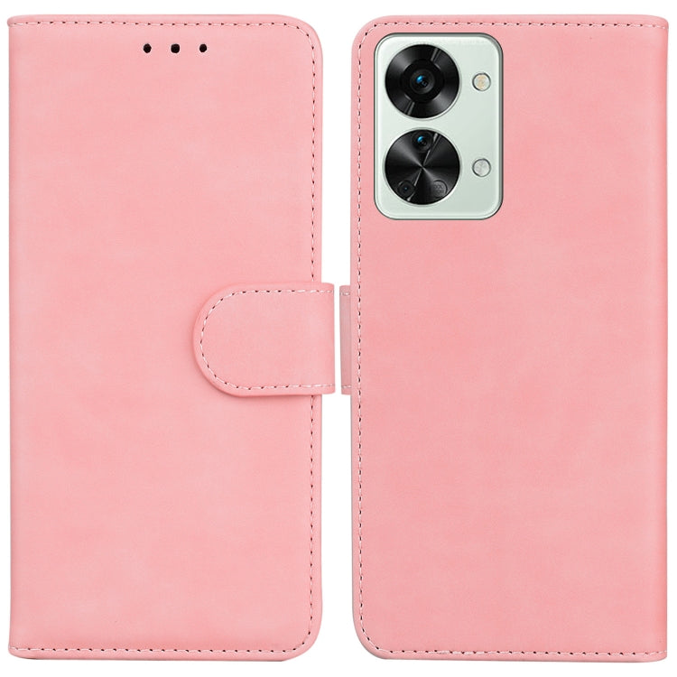 For OnePlus Nord 2T Skin Feel Pure Color Flip Leather Phone Case