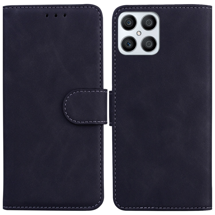 For Honor X8 Skin Feel Pure Color Flip Leather Phone Case