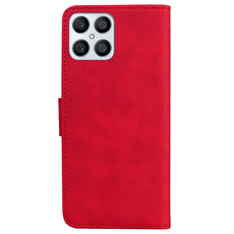 For Honor X8 Skin Feel Pure Color Flip Leather Phone Case
