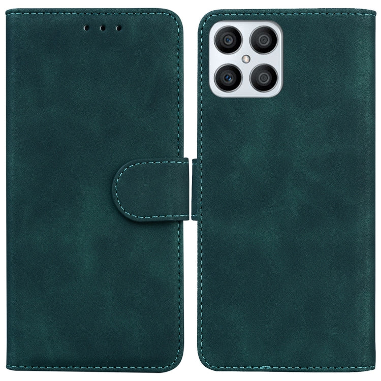 For Honor X8 Skin Feel Pure Color Flip Leather Phone Case
