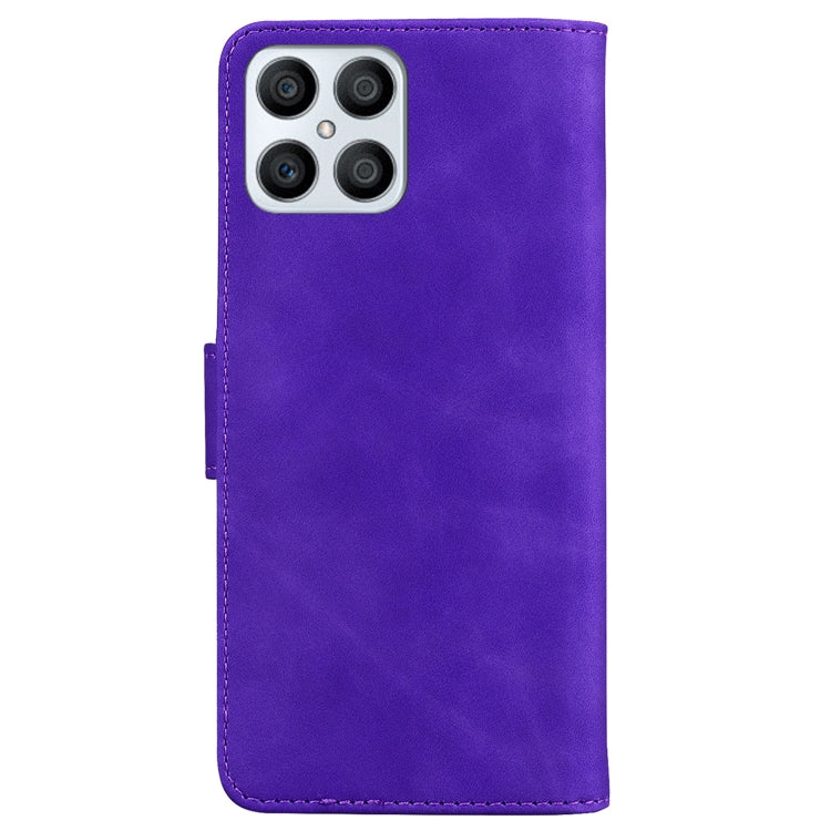 For Honor X8 Skin Feel Pure Color Flip Leather Phone Case