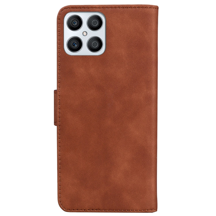 For Honor X8 Skin Feel Pure Color Flip Leather Phone Case