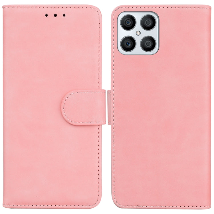 For Honor X8 Skin Feel Pure Color Flip Leather Phone Case