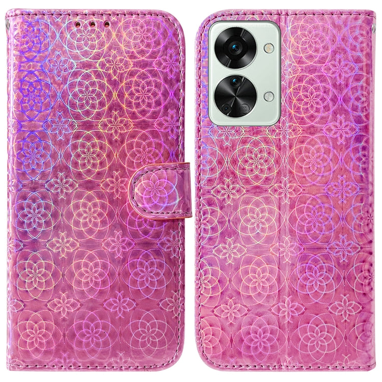 For OnePlus Nord 2T Colorful Magnetic Buckle Leather Phone Case