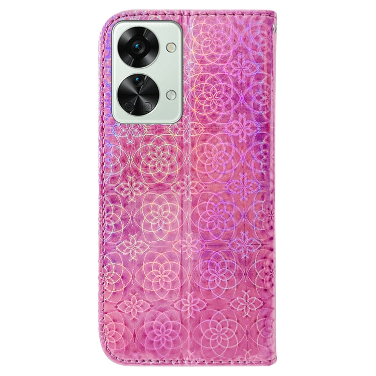 For OnePlus Nord 2T Colorful Magnetic Buckle Leather Phone Case