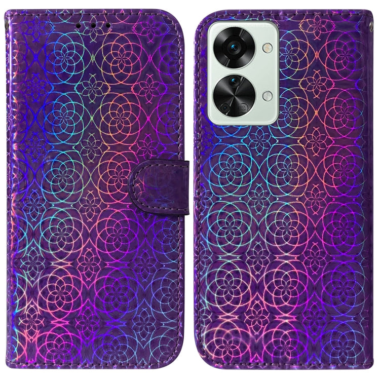 For OnePlus Nord 2T Colorful Magnetic Buckle Leather Phone Case