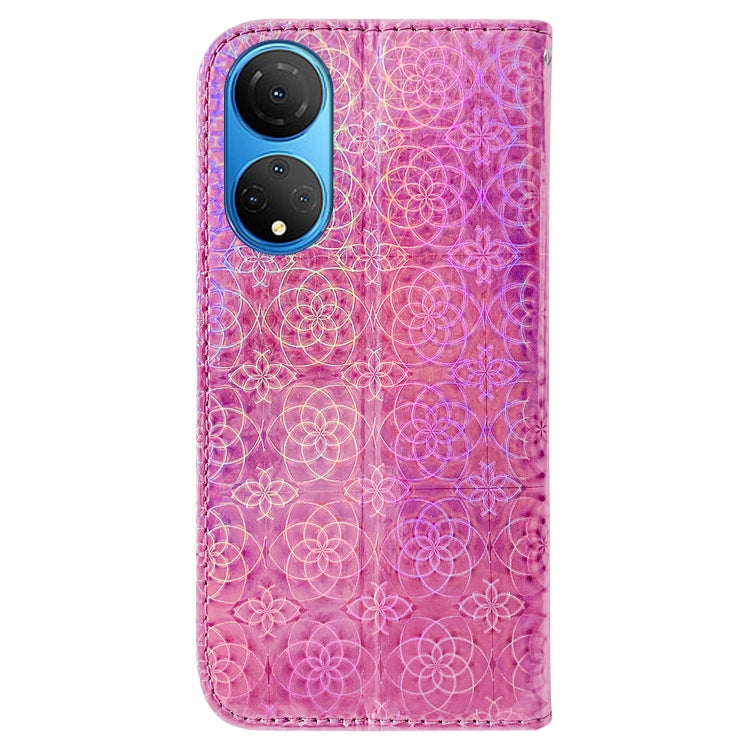 For Honor X7 Colorful Magnetic Buckle Leather Phone Case