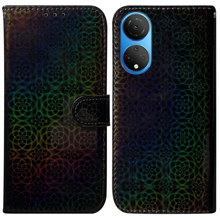 For Honor X7 Colorful Magnetic Buckle Leather Phone Case