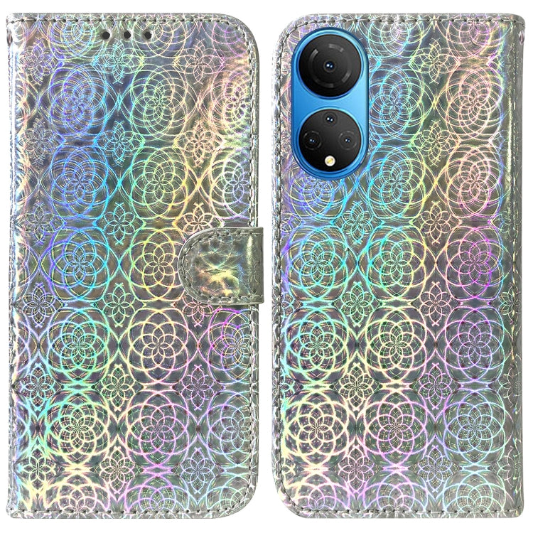 For Honor X7 Colorful Magnetic Buckle Leather Phone Case