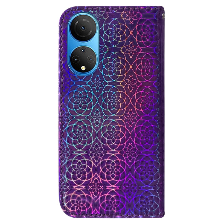 For Honor X7 Colorful Magnetic Buckle Leather Phone Case