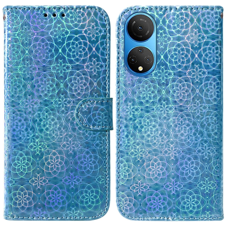 For Honor X7 Colorful Magnetic Buckle Leather Phone Case