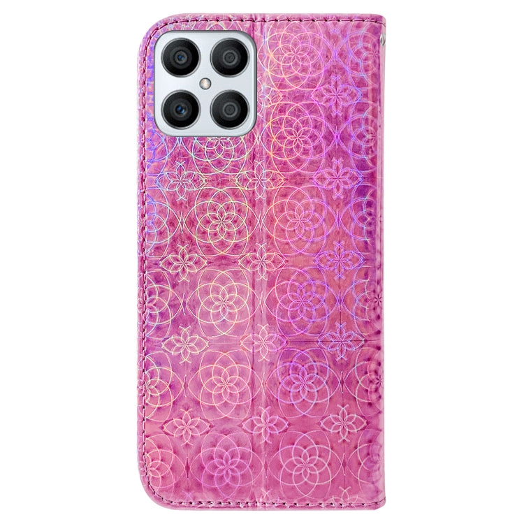 For Honor X8 Colorful Magnetic Buckle Leather Phone Case