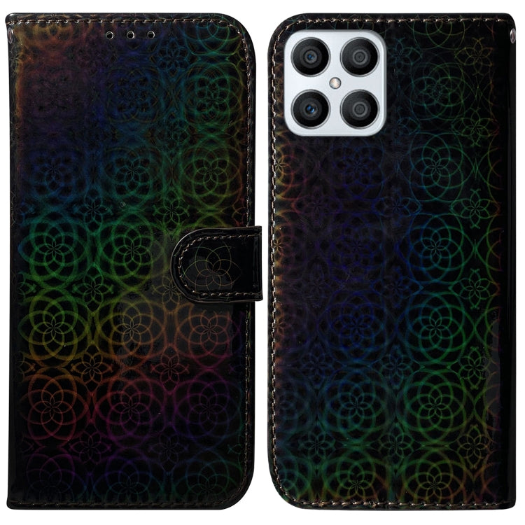 For Honor X8 Colorful Magnetic Buckle Leather Phone Case