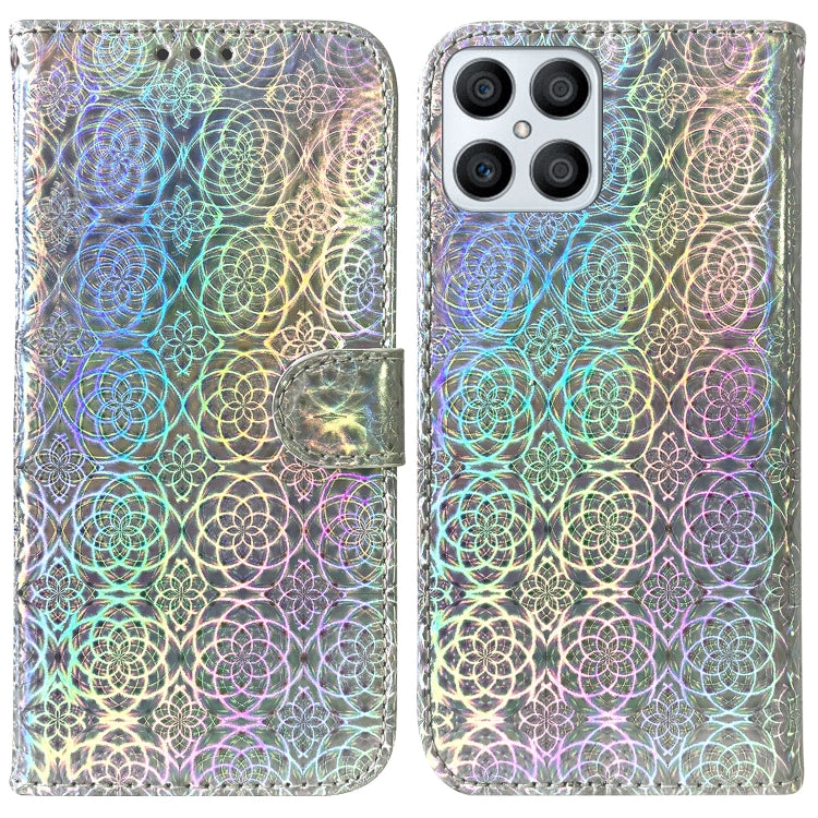 For Honor X8 Colorful Magnetic Buckle Leather Phone Case