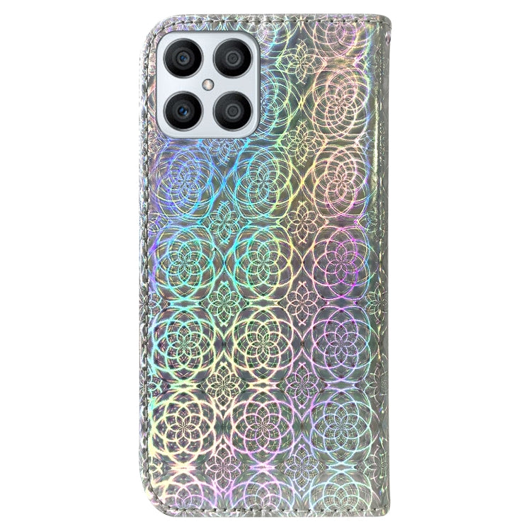 For Honor X8 Colorful Magnetic Buckle Leather Phone Case
