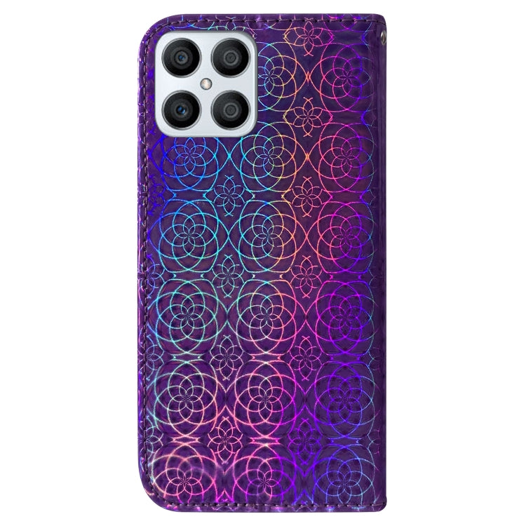 For Honor X8 Colorful Magnetic Buckle Leather Phone Case