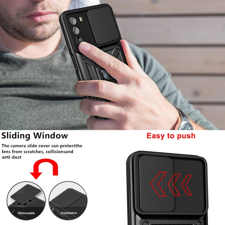 For Motorola Moto G52 Sliding Camera Cover Design TPU+PC Phone Case