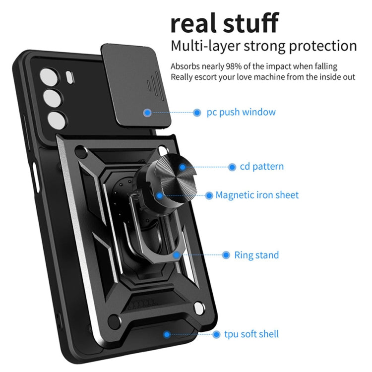 For Motorola Moto G52 Sliding Camera Cover Design TPU+PC Phone Case