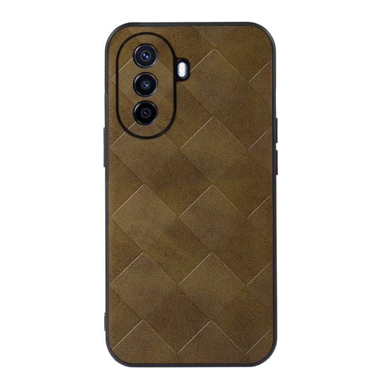 For Huawei Enjoy 50 China/nova Y70 4G Global/nova Y70 Plus Weave Plaid PU Phone Case
