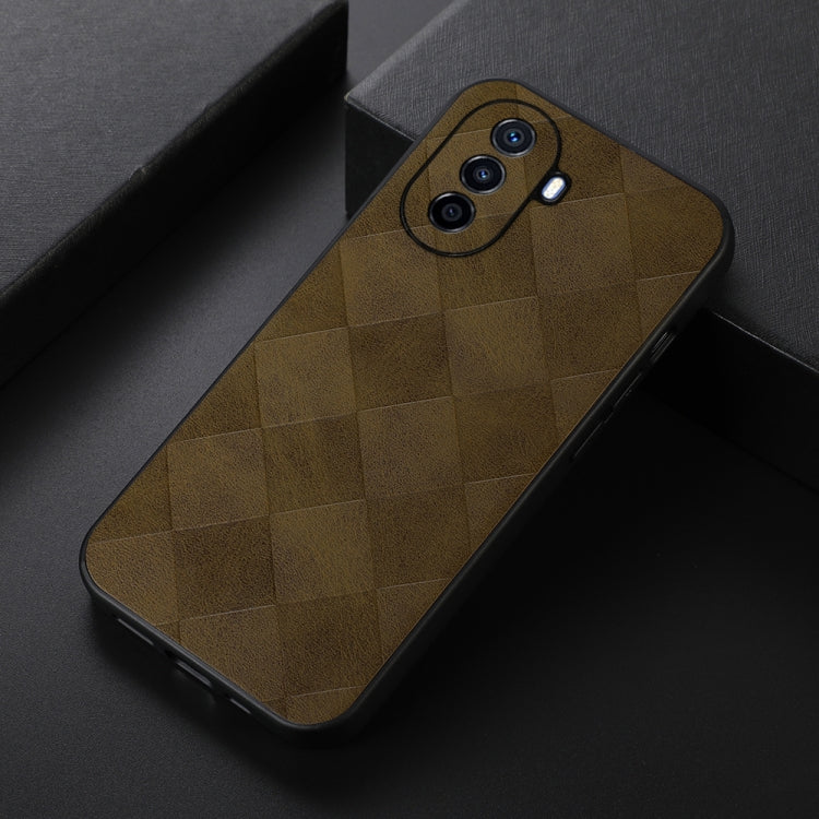 For Huawei Enjoy 50 China/nova Y70 4G Global/nova Y70 Plus Weave Plaid PU Phone Case