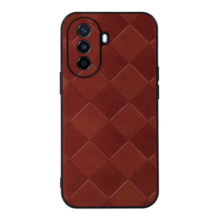 For Huawei Enjoy 50 China/nova Y70 4G Global/nova Y70 Plus Weave Plaid PU Phone Case
