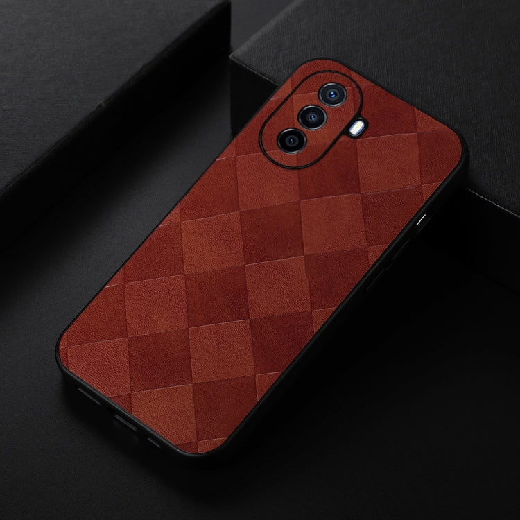 For Huawei Enjoy 50 China/nova Y70 4G Global/nova Y70 Plus Weave Plaid PU Phone Case