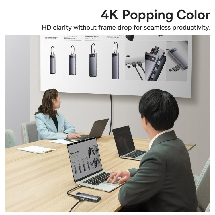 Baseus Metal Gleam Series 8 in 1 Multifunctional USB-C / Type-C HUB Docking Station