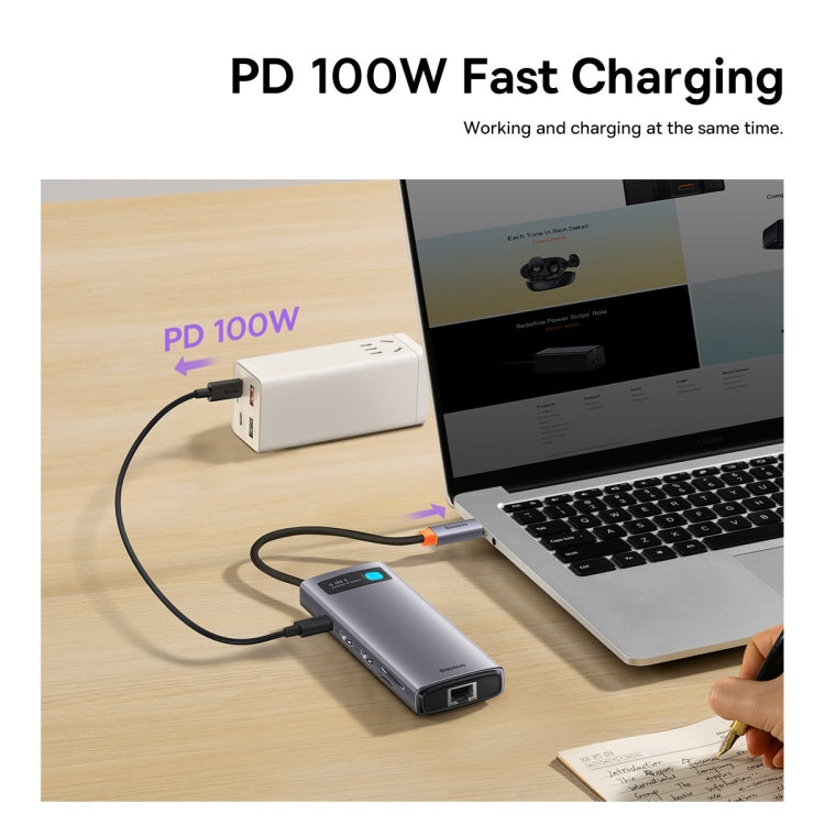 Baseus Metal Gleam Series 9 in 1 Multifunctional USB-C / Type-C HUB Docking Station
