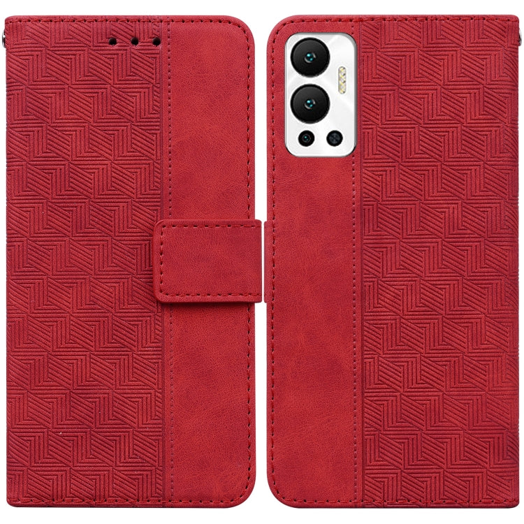 For Infinix Hot 12 Geometric Embossed Leather Phone Case