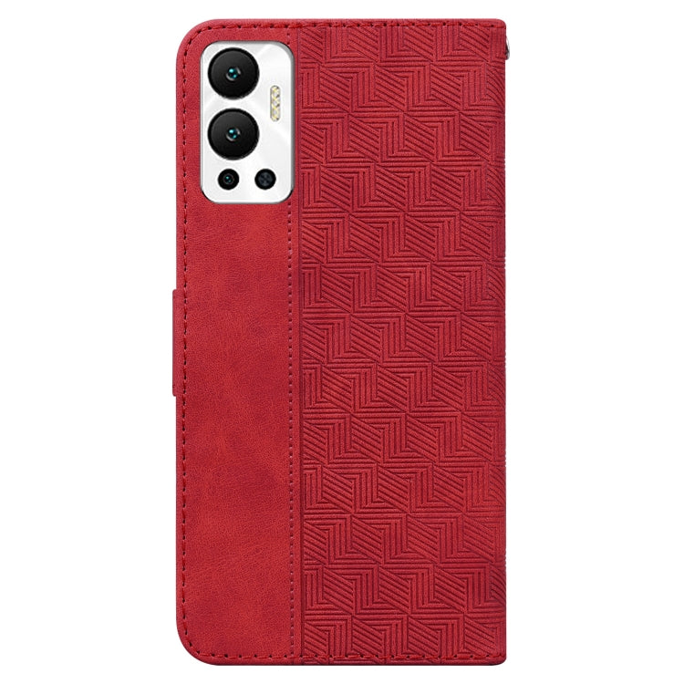 For Infinix Hot 12 Geometric Embossed Leather Phone Case